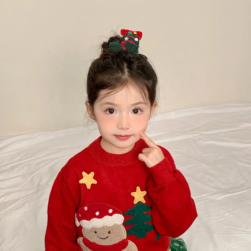 2025 Christmas Cute Bowknot Star Hair Clips for Baby Girls Sweet Elegant Fun Alligators for Kids Children Hair Accessories Chic