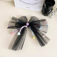 Hot Sale Tulle Large Bowknot Barrette Clips Trendy Sweet Customized Breathable High Quality Hairpins Accessories for Women Daily