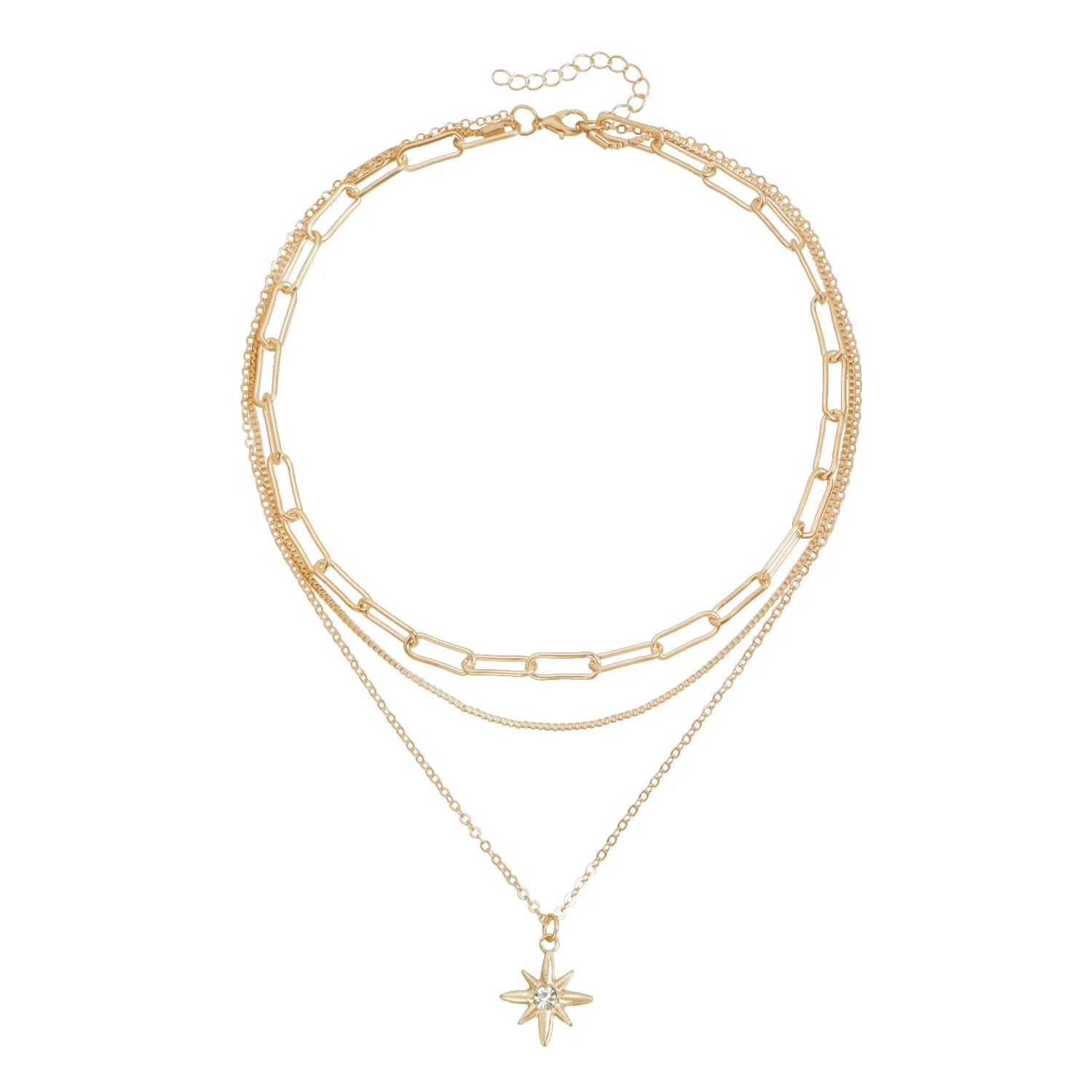 Fashion Glitter Multi Layer Glitter Necklaces for Girls Sweet Elegant Glamorous Jewelry for Women Ladies Accessories Wholesale