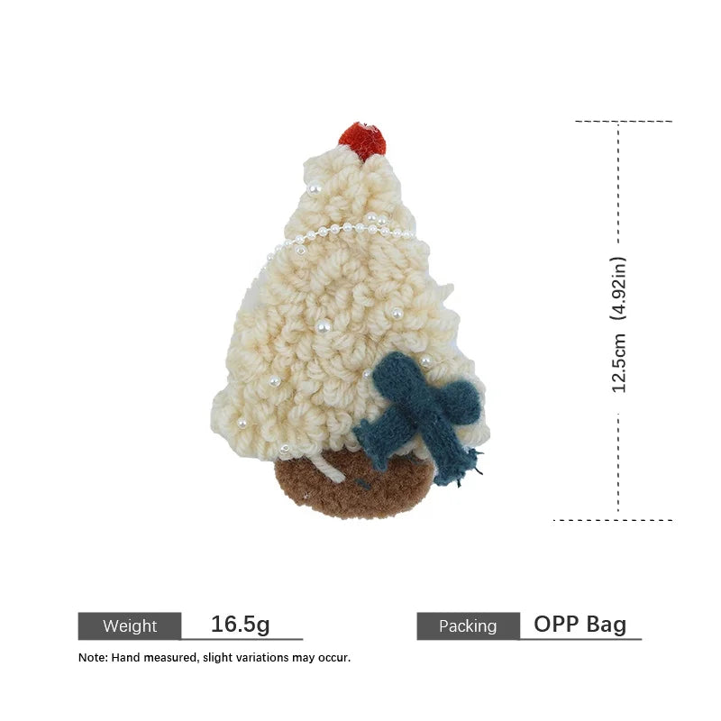 2025 Christmas Tree Imitation Pearl Hair Clips for Girls Elegant French Style Barrettes for Women Ladies Hair Accessories Chic