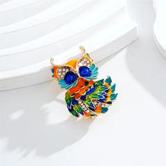 Fashion Animals Owl Colorful Glitter Sparkle Brooches for Girls Sweet Trendy Pins Jewelry for Women Ladies Accessories Wholesale
