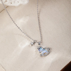 Fashion Cubic Zirconia Resin Copper White K Gold Plated Glitter Necklaces for Girls Pendent Jewelry for Women Ladies Wholesale