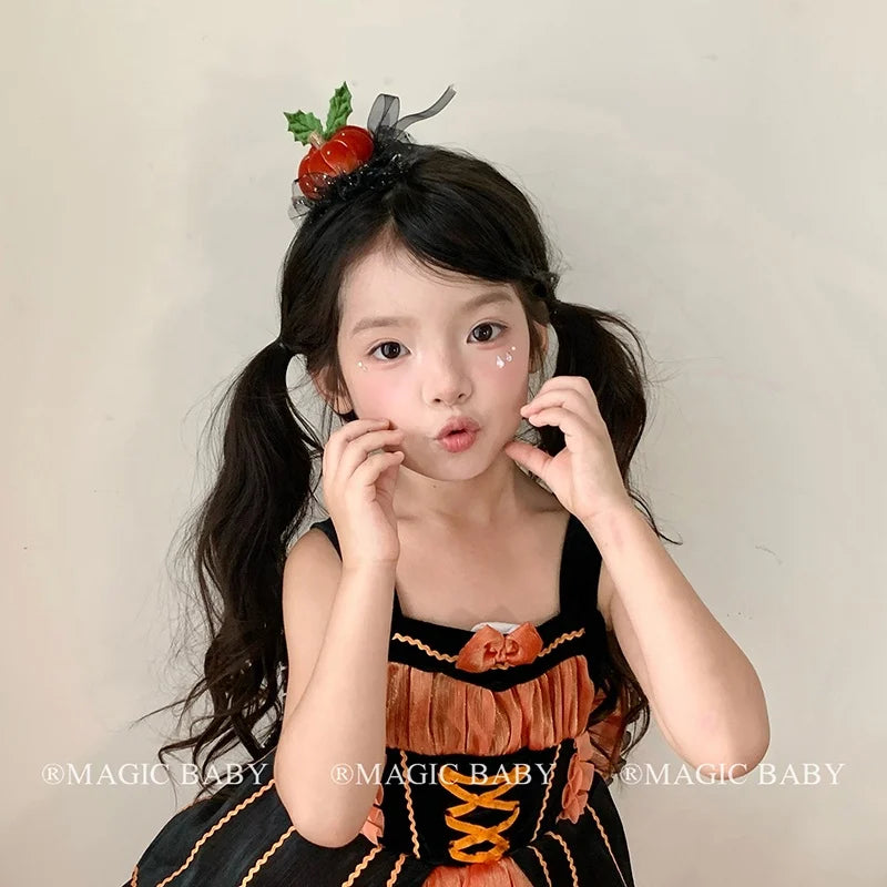 Halloween Pumpkin Hair Clip Skull Demon for Kids Spooky Cute Hairpins Child Costume Party Hair Accessories Trick or Treat Gift