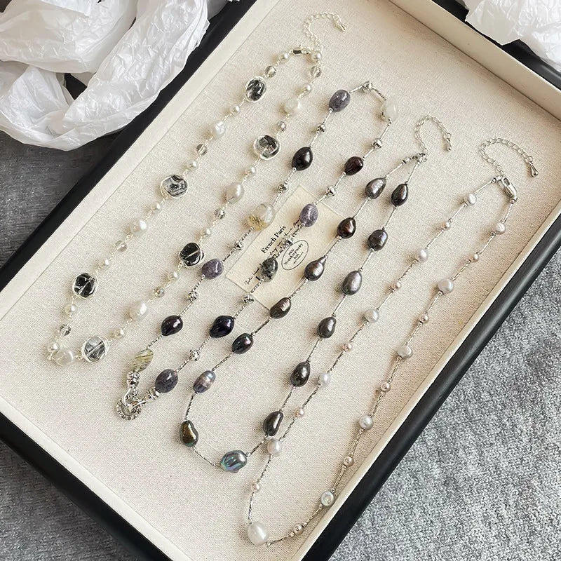 Fashion Pearl Elegant Sweet Necklaces for Girls Minimalistic Simple Designable Jewelry for Women Ladies Bulk Wholesale Low MOQ
