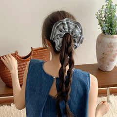 Fabric Plaid Black Blue Ponytail Holder Hair Thick Thin Hair Fashion Elegant in Stock Hair Ties Accessories for Women Kids Daily