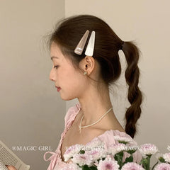 Female Pink White Minimalistic Snap Clips Fashion Elegant Customized Wholesale in Stock Hairpins Accessories for Women Party