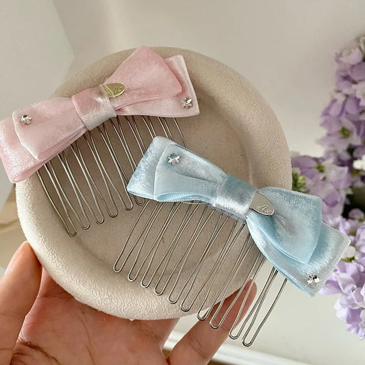 Fashion Bowknot Sweet Elegant Simple Hair Clips for Girls Chic Trendy Stylish Comb for Women Ladies Hair Accessories in Stock