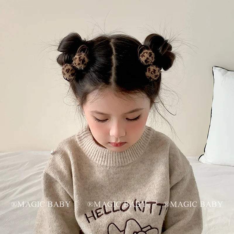 Fashion Trendy Bowknot Leopard Print Scrunchies for Baby Girls Cute Hair Ties for Kids Child Hair Accessories Chinese Supplier