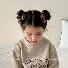 Fashion Trendy Bowknot Leopard Print Scrunchies for Baby Girls Cute Hair Ties for Kids Child Hair Accessories Chinese Supplier