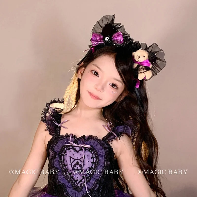 Halloween Headband for Kids Bow Pumpkin Skull Spooky Cute Hairband Children Costume Party Hair Accessories Trick or Treat Gift