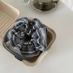 Fabric Plaid Black Blue Ponytail Holder Hair Thick Thin Hair Fashion Elegant in Stock Hair Ties Accessories for Women Kids Daily