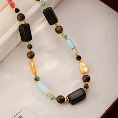 Women Brown Green Natural African Turquoise Jasper Copper Beads Necklace Fashion Vintage Charms in Stock Jewelry for Female