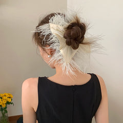 Luxurious Magic Crown Solid Color Chic Exaggerated Scrunchies Girls Fashion Elegant Handmade Lightweight High Hair Ties Hair