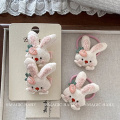 Cute Sweet Kawaii Animals Rabbit Scrunchies for Baby Girls Fashion High Elastic Hair Ties for Kids Children Hair Accessories