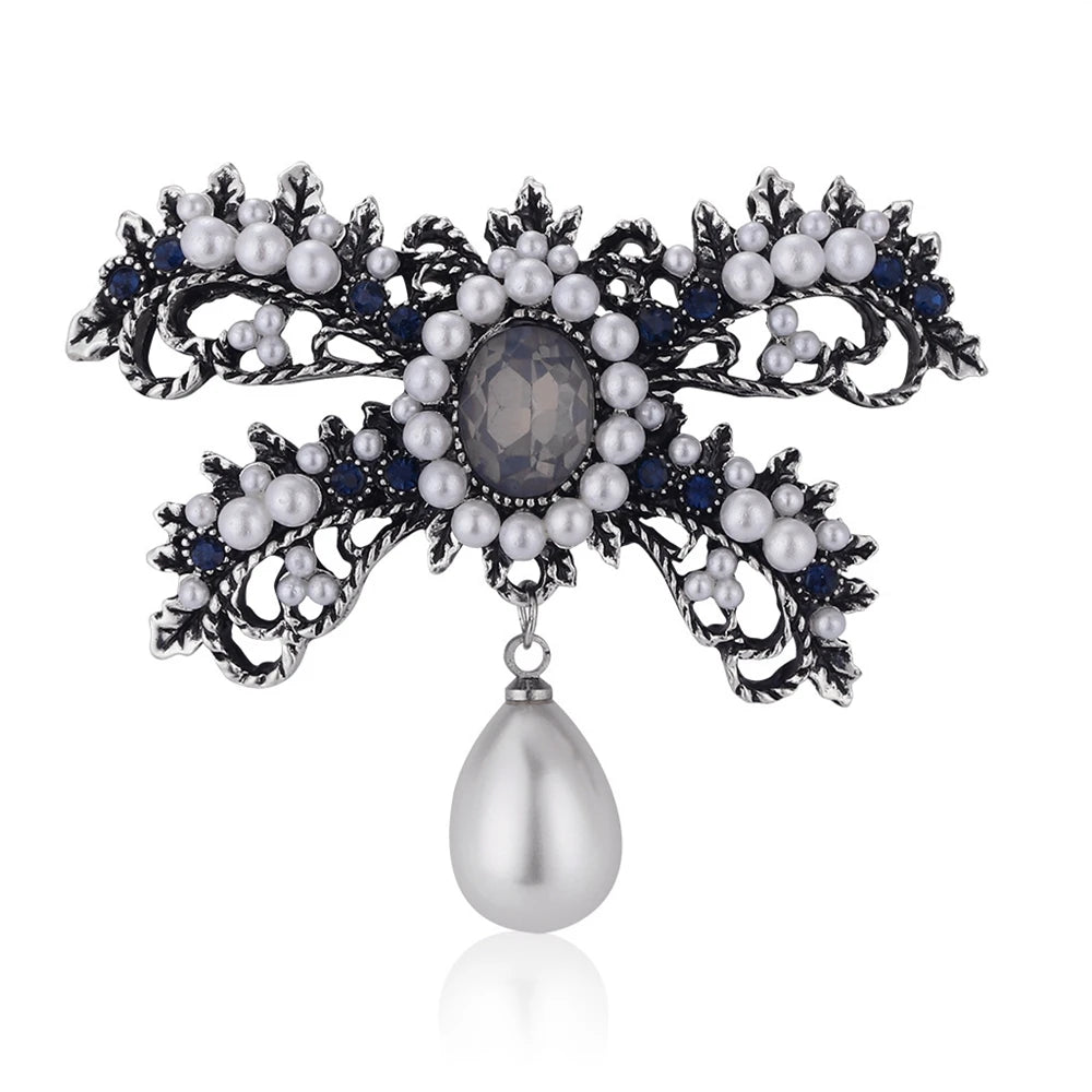 Fashion Bowknot Butterfly Luxury Vintage Retro French Style Brooches for Girls Elegant Pins Jewelry for Women Ladies Accessories