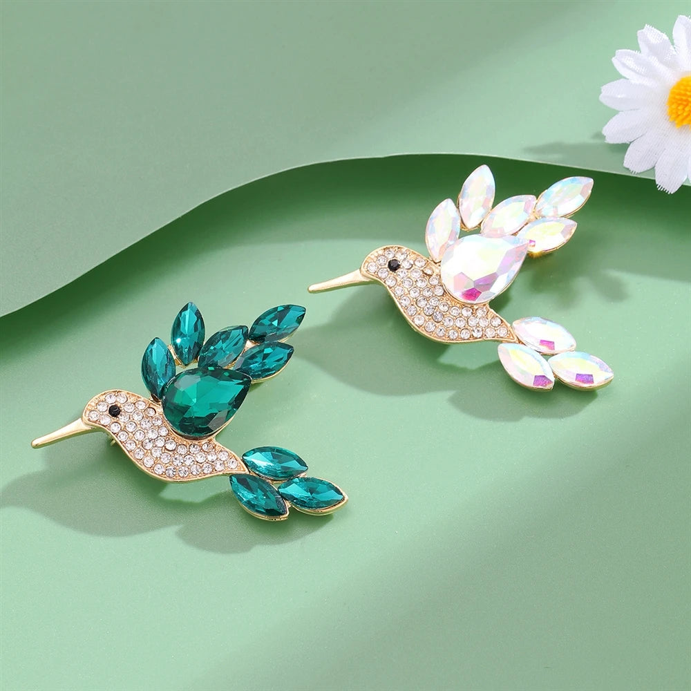Fashion Bird Glitter Animals Stylish Brooches for Girls Trendy Rhinestone Pins Jewelry for Women Ladies Accessories Wholesale