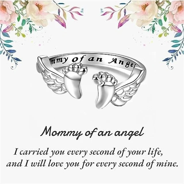 Europe and America Hotseller Rings for Moms Copper Sweet Warm Elegant Design Ring Baby Footprint Fashion Accessories Wholesale