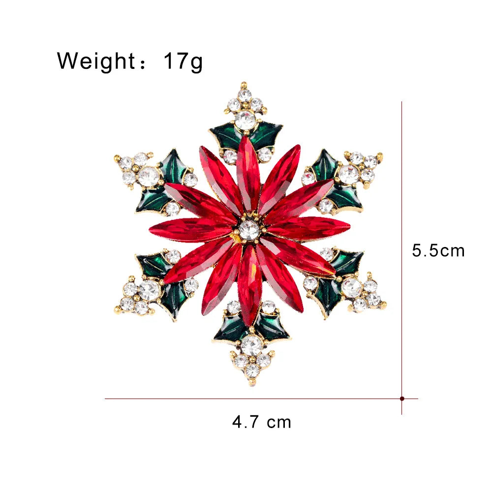 Fashion Glitter Luxury Snow Flake Sweet Brooches for Girls Trendy Stylish Pins Jewelry for Women Ladies Accessories Wholesale
