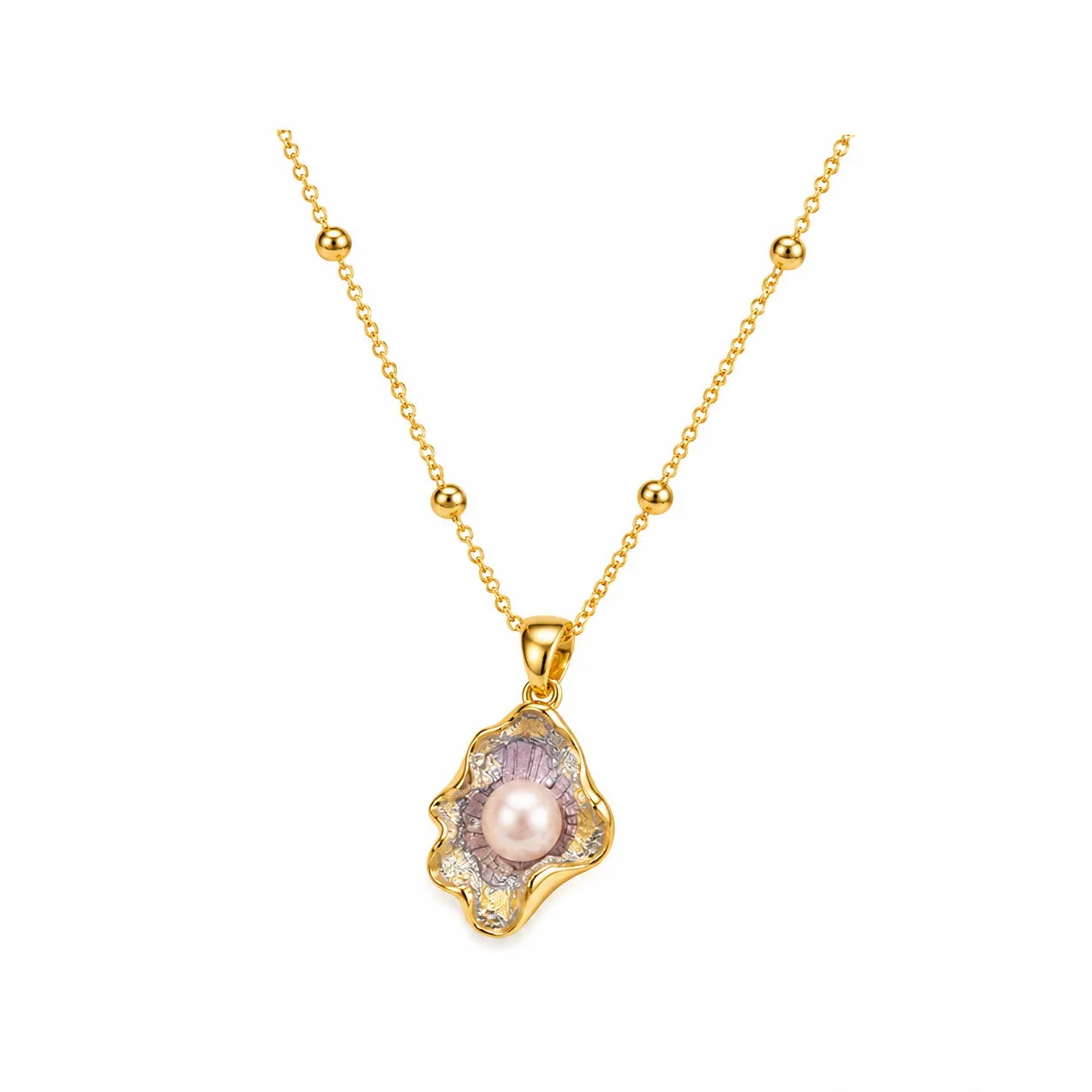 Women Freshwater Pearl 18k Gold-plated Necklace Fashion Elegant Low MOQ Factory Price in Stock Jewelry for Female Causal Daily