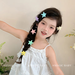 Sweet Cute Solid Candy Color Star Hair Clips for Baby Girls Fashion Trendy Princess Style Alligator for Kids Hair Accessories
