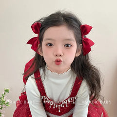 Girly Aesthetic Bowknot Alligator Hair Clips Medium Solid Color Fashion Sweet Children's Daily Use Wholesale Stock Made of Metal