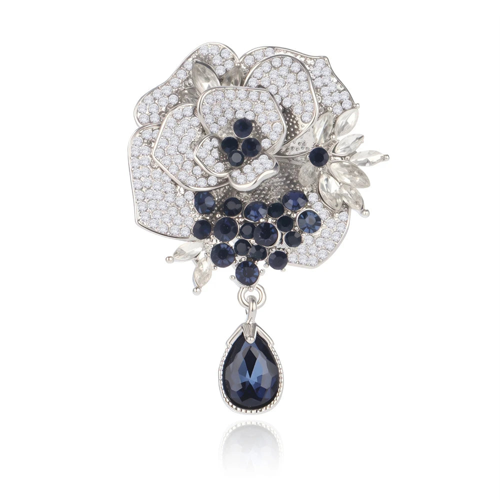 Fashion Rhinestone Glitter Sparking Brooches for Girls Sweet Elegant Pins Jewelry for Women Ladies Accessories Wholesale Chic