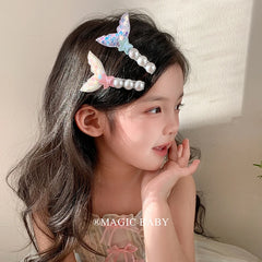 Lustrous Glitter Sparkle Imitation Pearl Hair Clips for Baby Girls Princess Star Alligator for Kids Children Hair Accessories