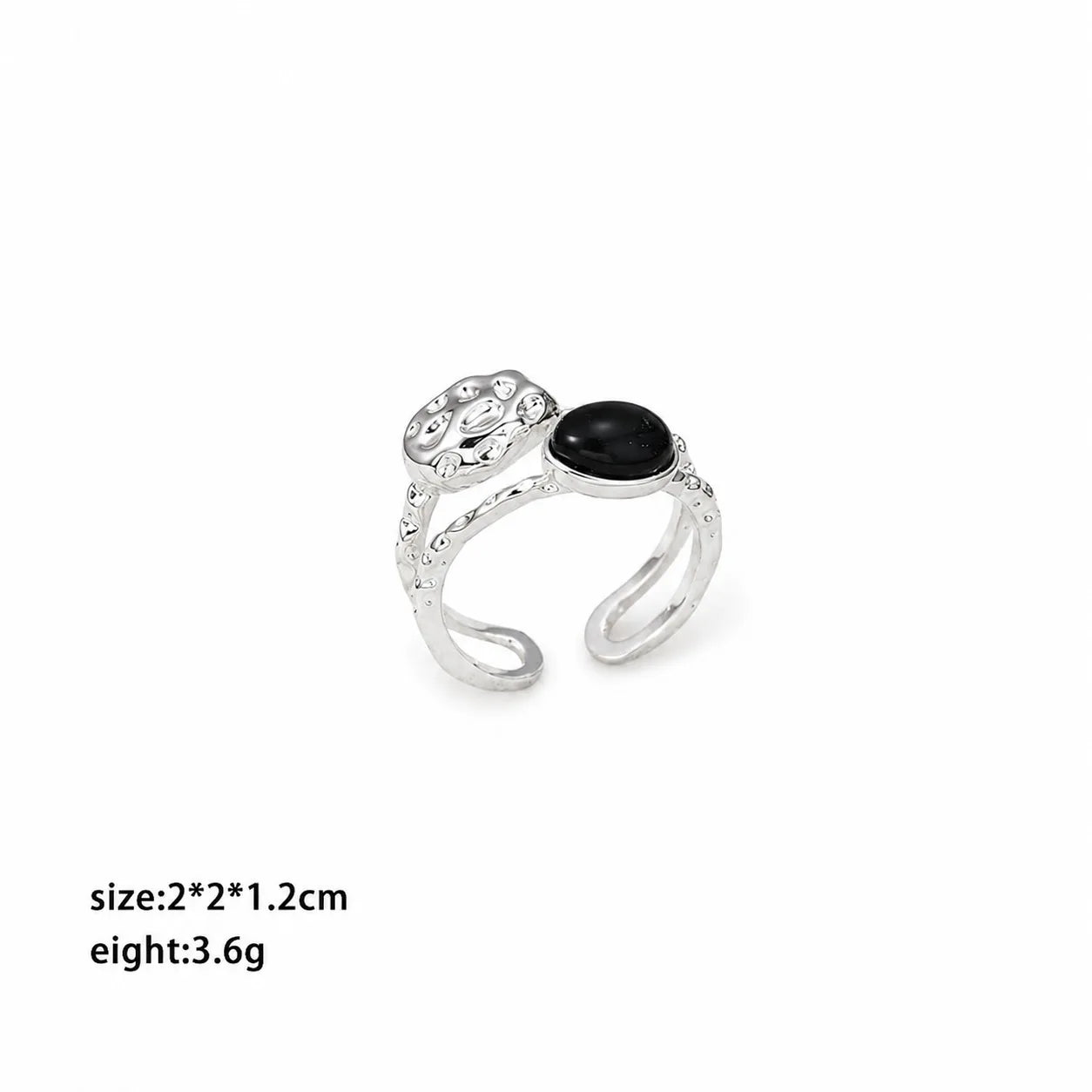 Unisex Silver Gold Color Copper Tiger Eye Stone Black Agate Open Rings Fashion Charms Dainty Factory Price in Stock Jewelry