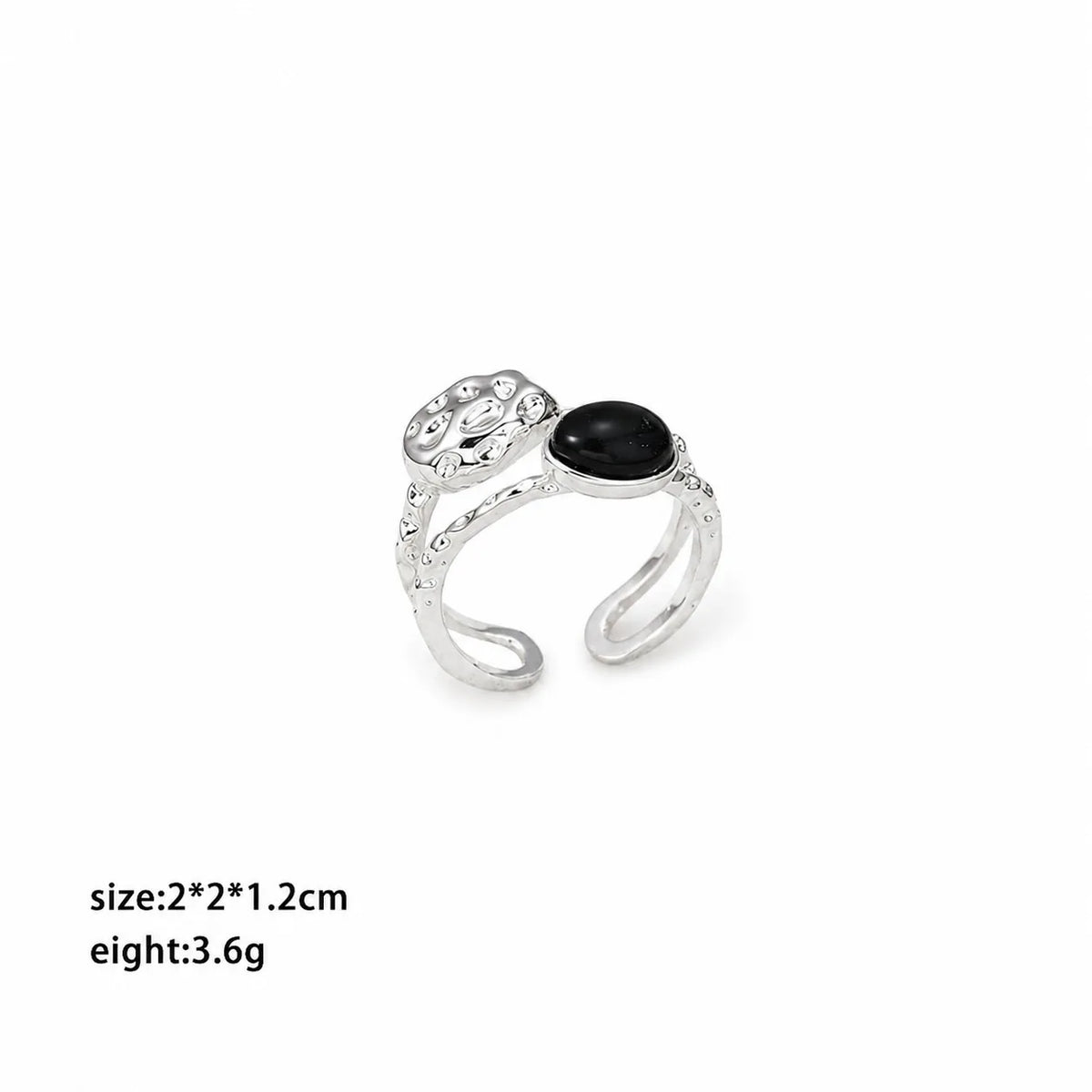Unisex Silver Gold Color Copper Tiger Eye Stone Black Agate Open Rings Fashion Charms Dainty Factory Price in Stock Jewelry