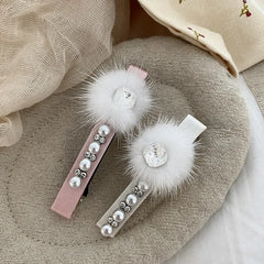 Women Fluffy Rhinestone Small Barrette Fashion Sparking Glitter Elegant High Quality Bulk in Store Hair Clips Daily Accessories