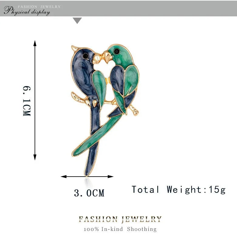 Fashion Birds Animals Sweet Brooches for Girls Elegant Glamorous Charms Pins Jewelry for Women Ladies Accessories Wholesale