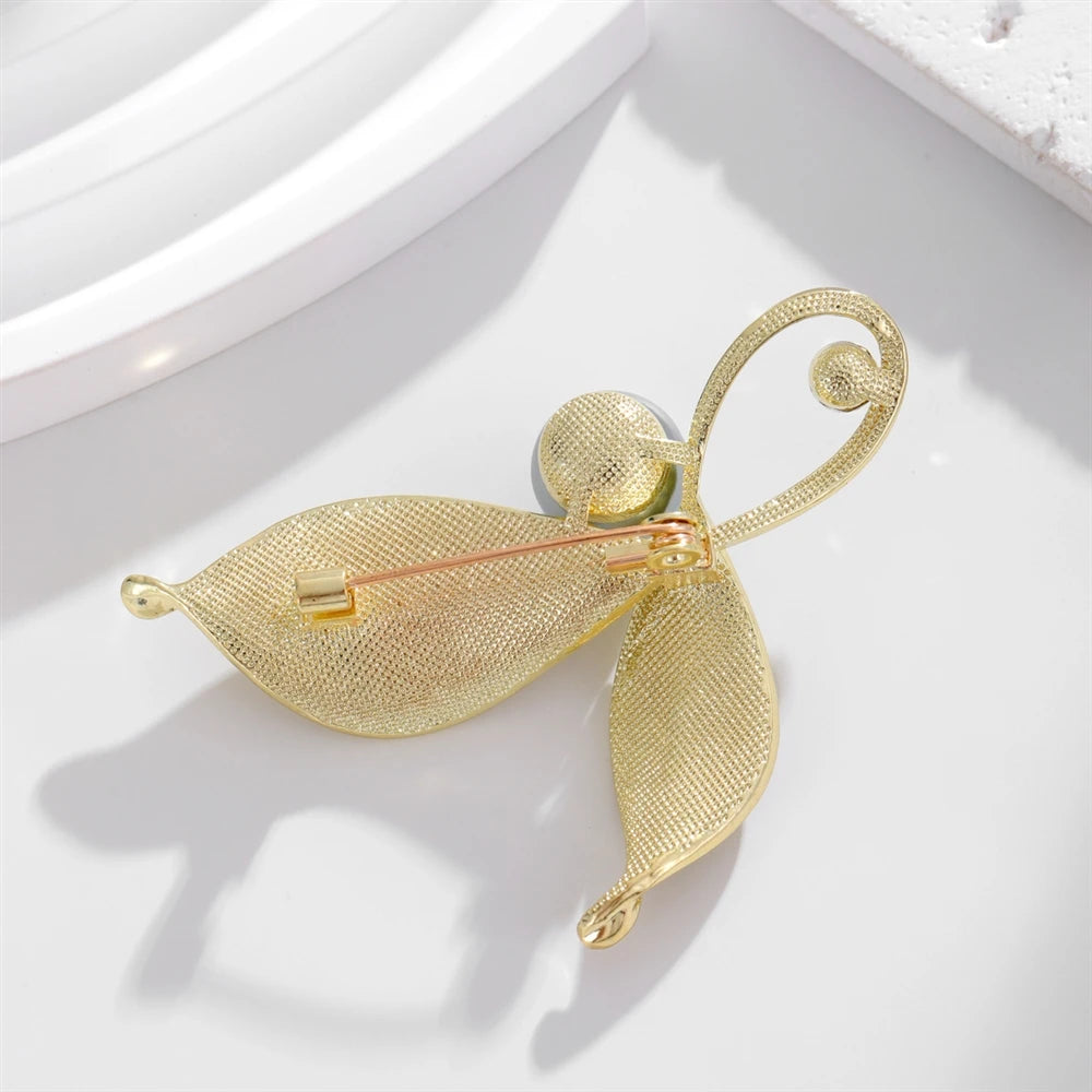 Fashion Glitter Rhinestone Sparking Imitation Pearl Brooches for Girls Elegant Sweet Pins Jewelry for Women Ladies Accessories