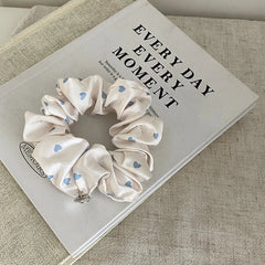 Fashion Cute Sweet Polka Dot Heart Shaped Scrunchies for Baby Girls Elegant Simple Hair Ties for Kids Children Hair Accessories