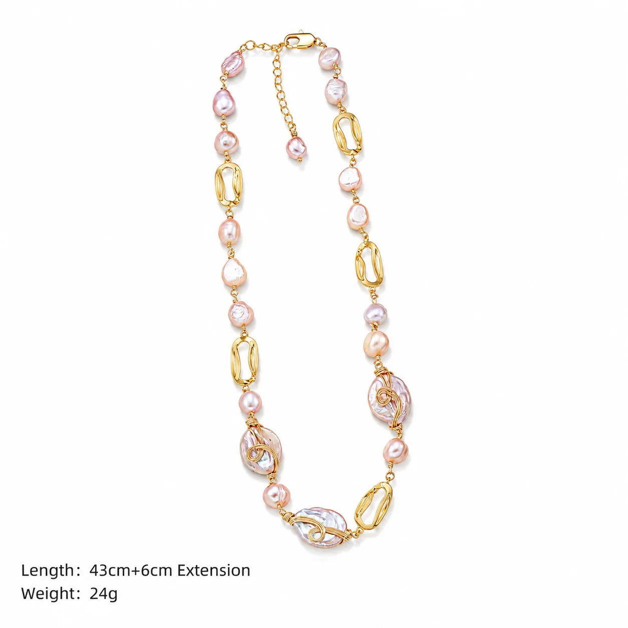 Fashion Baroque Pearl Freshwater Pearl 18K Gold Plated Jewelry Sets for Girls Elegant Bracelets Necklaces for Women Ladies