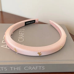 Solid Color Bowknot Lustrous Head Band for Girls Simple Minimalistic Hair Band for Women Ladies Hair Accessories in Stock