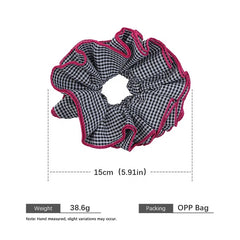 Fashion Plaid Flower Scrunchies for Girls Fabric High Elastic Quality Hair Ties for Women Ladies Durable Hair Accessories Summer