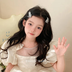 Silver Glitter Sparkle Alloy Hair Clips Chic Baby Girls and Teens Hair Accessories for Party Fashion Stock