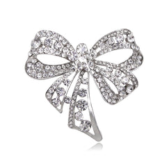 Fashion Bowknot Rhinestone Glitter Trendy Brooches for Girls Sweet Cute Elegant Jewelry for Women Ladies Accessories Wholesale