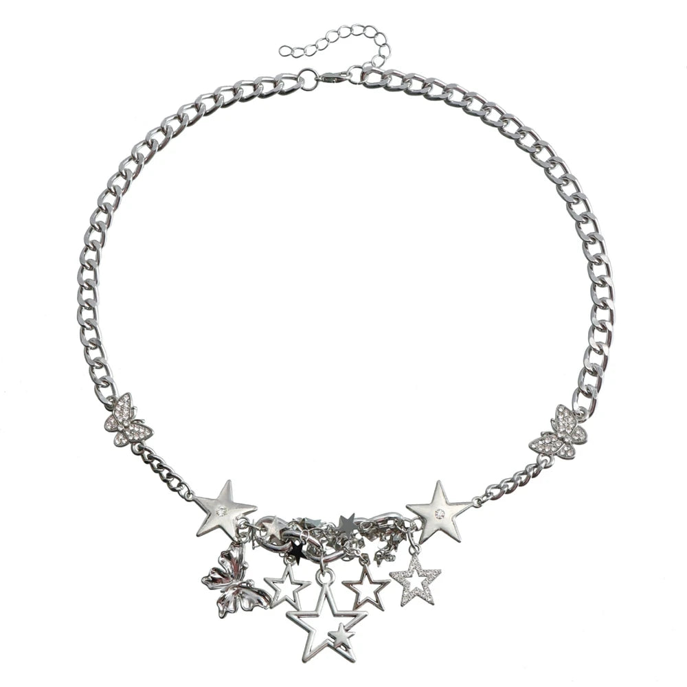 Fashion Butterfly Stars Sweet Spicy Necklaces for Girls Elegant Charms Alloy Jewelry for Women Ladies Accessories Wholesale