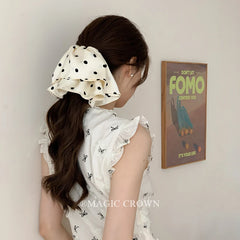 Women Solid Color Dots Large High Elastic Scrunchies Elegant Simple Lightweight Thick Thin Hair Ties Accessories for Women Daily