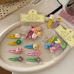 Candy Color Sweet Fashion Cute Hair Clips for Baby Girls Animal Heart Shaped Snap Clips for Kids Hair Accessories in Stock