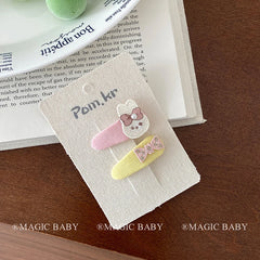 Sweet Cute Animals Cartoon Bowknot Letter Hair Clips for Baby Girls Fashion Peppy Snap Clips for Kids Children Hair Accessories