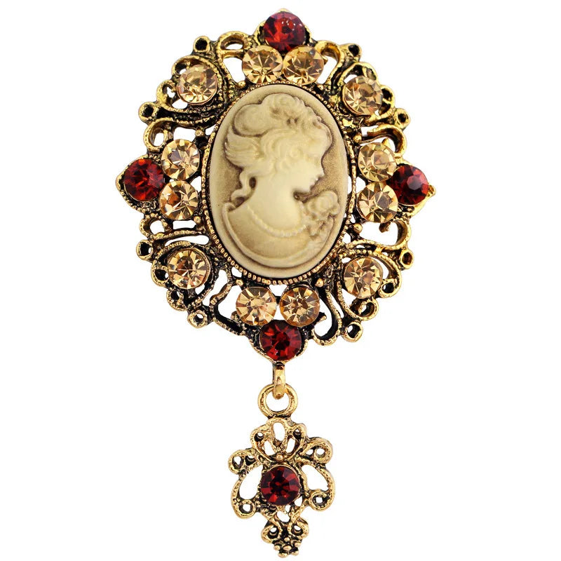 Fashion Vintage Retro Glitter Sparking Brooches for Girls Sweet French Style Pins Jewelry for Women Ladies Accessories Wholesale