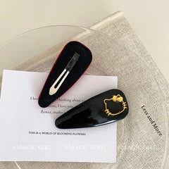 Female Red Black High Quality Snap Clips Fashion Cute Elegant Customized Wholesale in Stock Hairpins Accessories for Women Daily