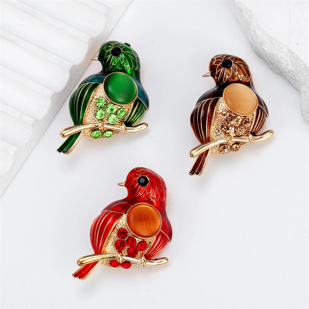 Fashion Birds Sweet Animals Brooches for Girls Trendy Stylish Glamorous Dainty Pins Jewelry for Women Ladies Accessories Chic