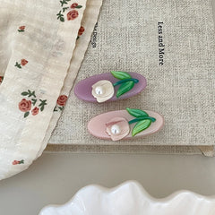 Elegant Chic Hair Clips for Women Girls Sweet Cute Alligators Flowers Imitation Pearl Hair Accessories Alloy for Parties