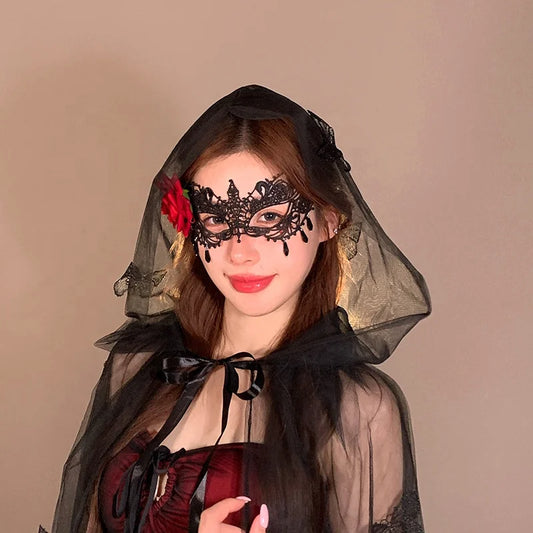 Women 2025 Hot Sale Solid Colored Halloween Festival Celebration Hat Sorceress Hat Butterfly in Stock Thin Tulle Hat Accessories