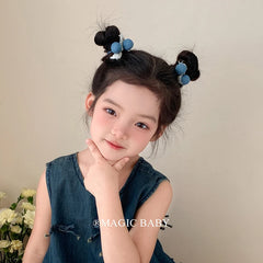 Sweet Cute Bowknot Ball Scunchies for Baby Girls Fashion Chic Elegant Hair Ties for Kids Children Hair Accessories in Stock