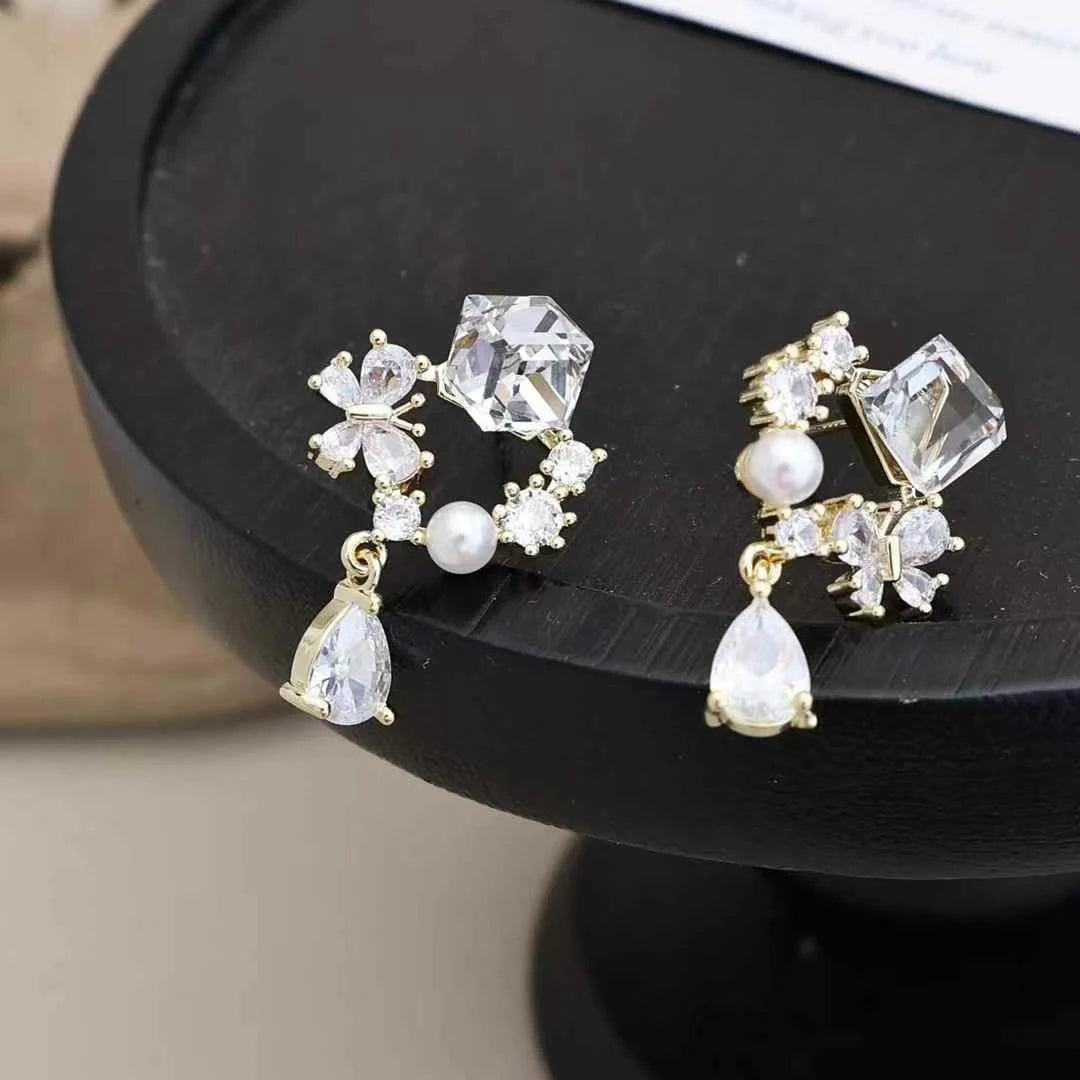 Sweet Bowknot Simple Minimalistic Fashion Drop Earrings for Girls Cute Elegant Graceful Jewelry for Women Ladies Accessories