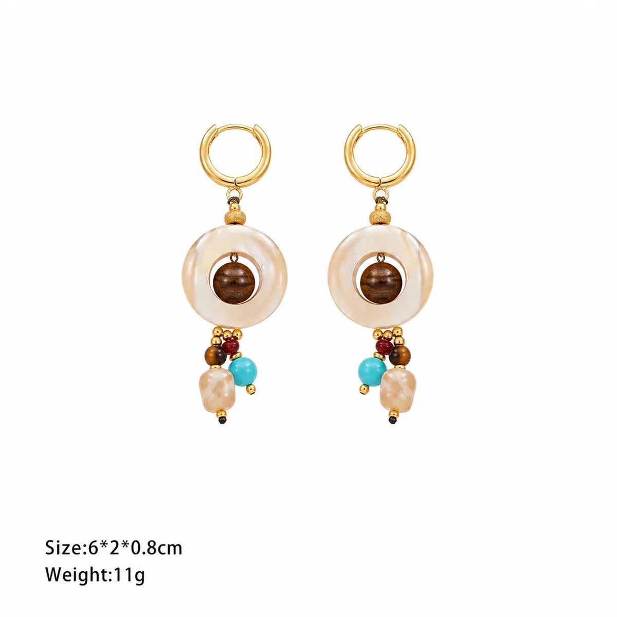 Fashion Shell Conch Red Agate Turquoise Drop Earrings for Girls Boho Trendy Jewelry for Women Ladies Wholesale China Factory